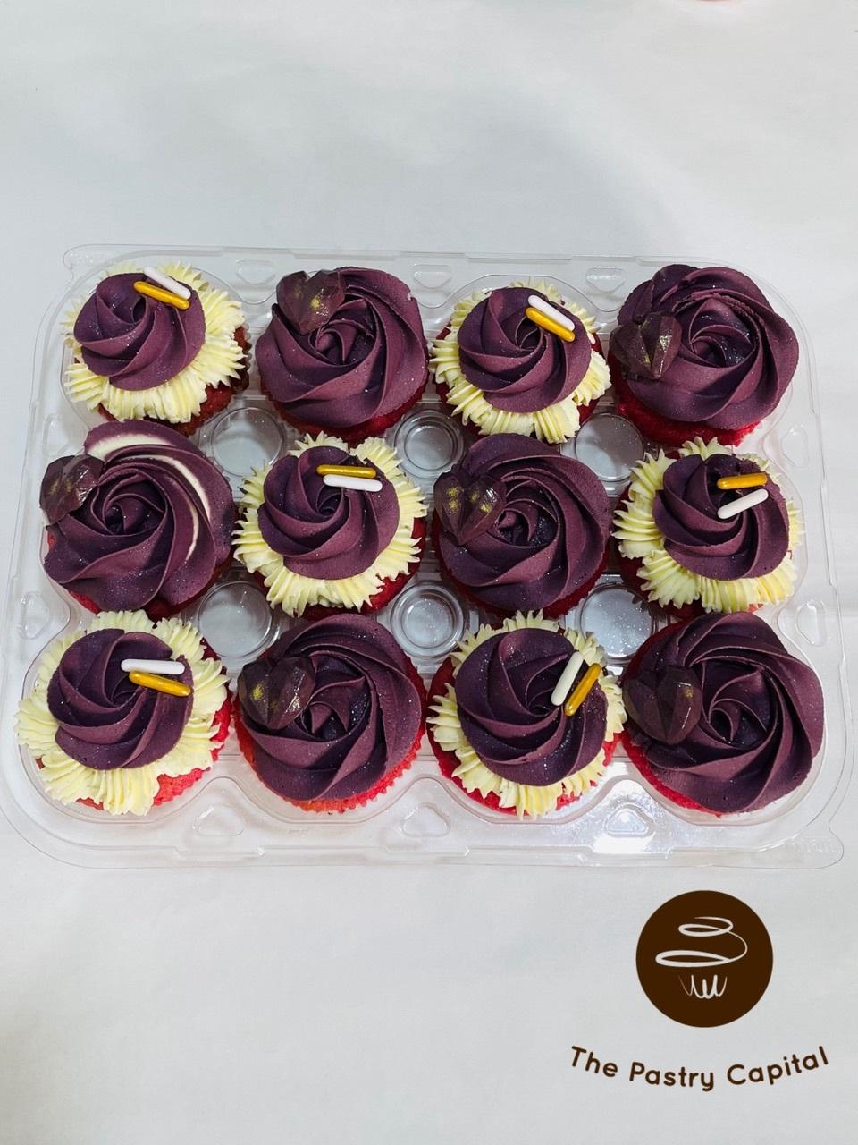 Purple and Vanilla butter cream cupcakes