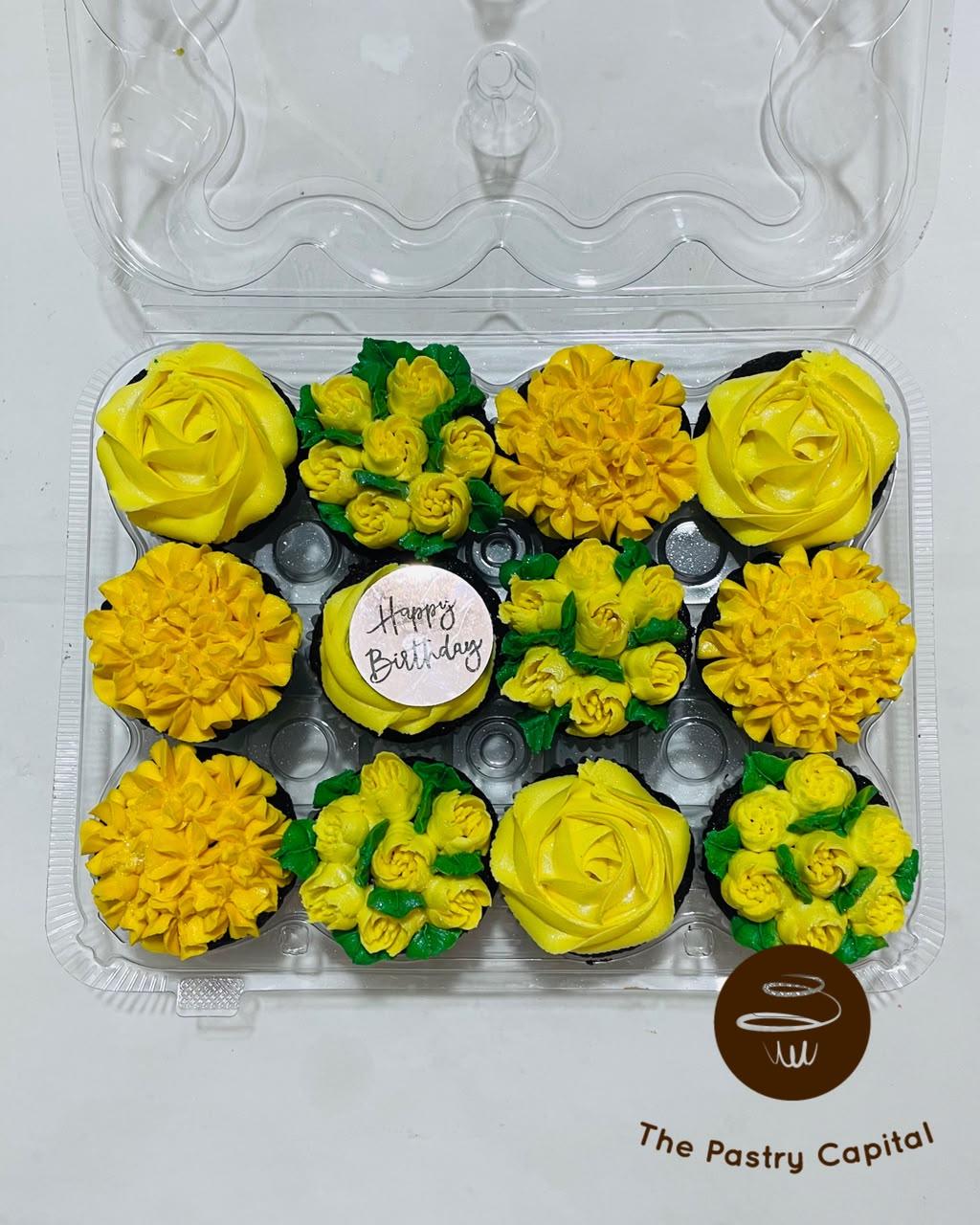 Golden Sunshine Birthday Cupcake Box